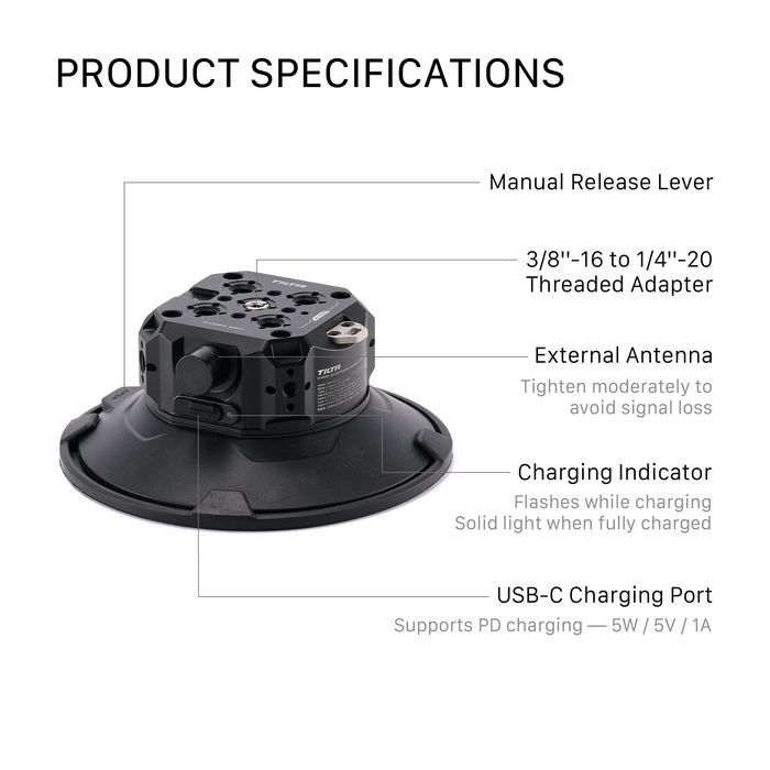 Tilta Hydra Electronic Suction Cup 6"