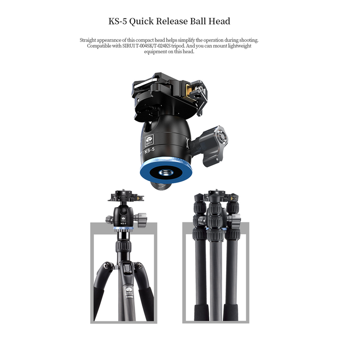 Sirui T-024SK Carbon Fiber Tripod with KS-5 Ball Head