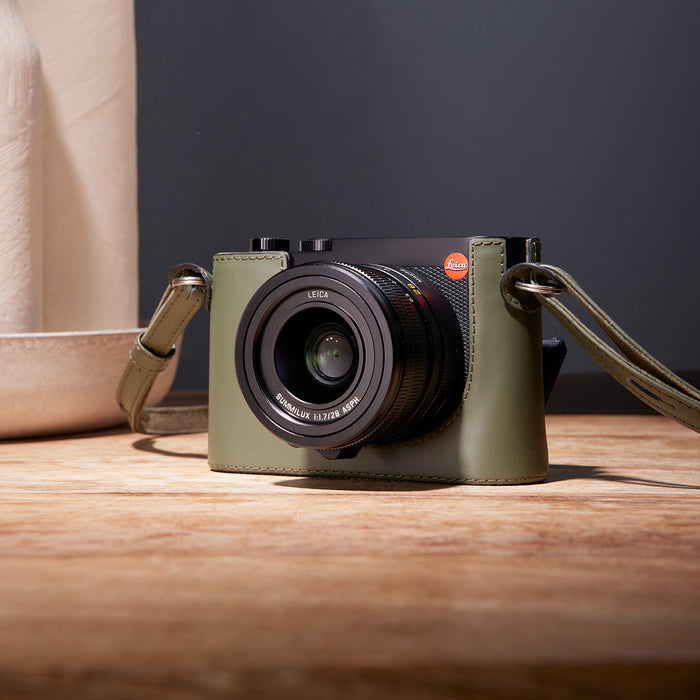 Leica Leather Half Case Q3 - Olive Green