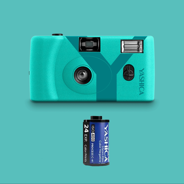 Yashica MF-1Y Snapshot Art 35mm Film Camera - Turquoise