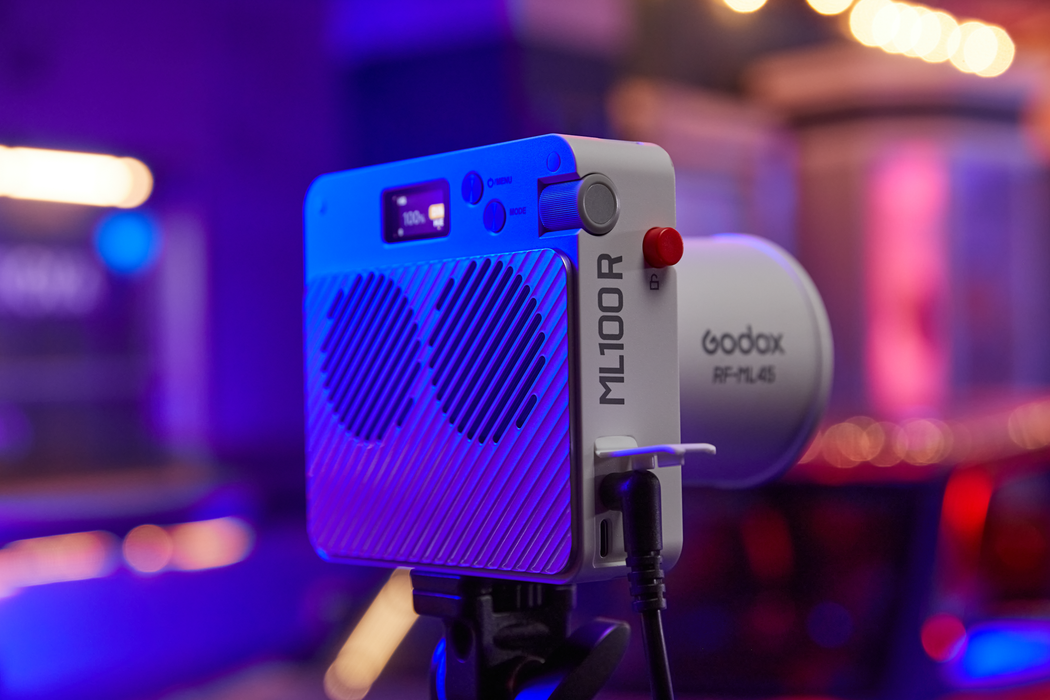 Godox ML100R RGB Portable LED Light Kit with 36 Lens & Battery Grip