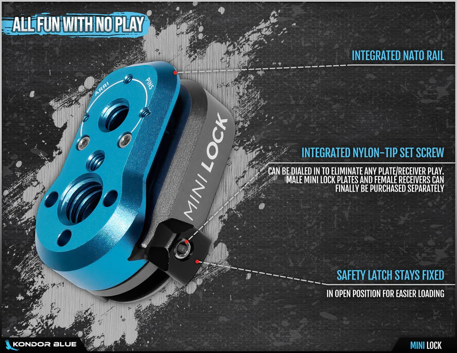 Kondor Blue Mini Lock Quick Release Plate Kit - Cardinal Red