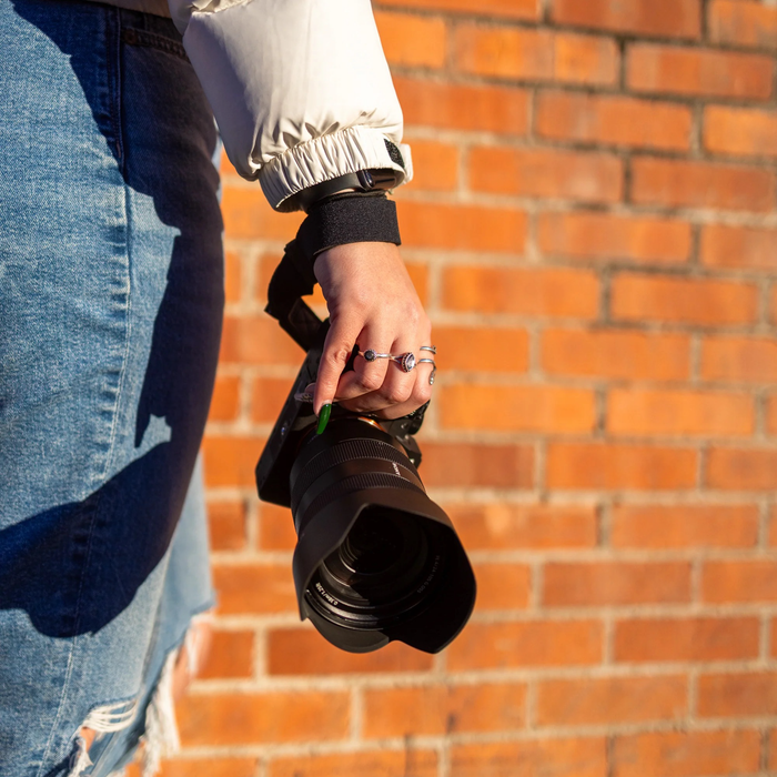 Op/Tech Mirrorless Wrist Strap with 3/8" Mini Quick to 1.5mm Mini Quick Disconnect Loop Connector, 11" - Black