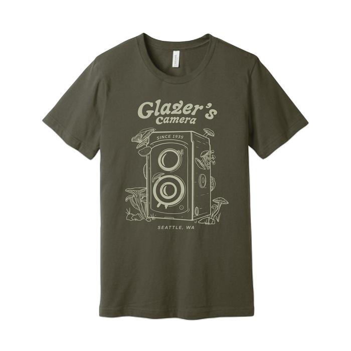 Glazer's Mushroom Camera T-Shirt Olive - Small