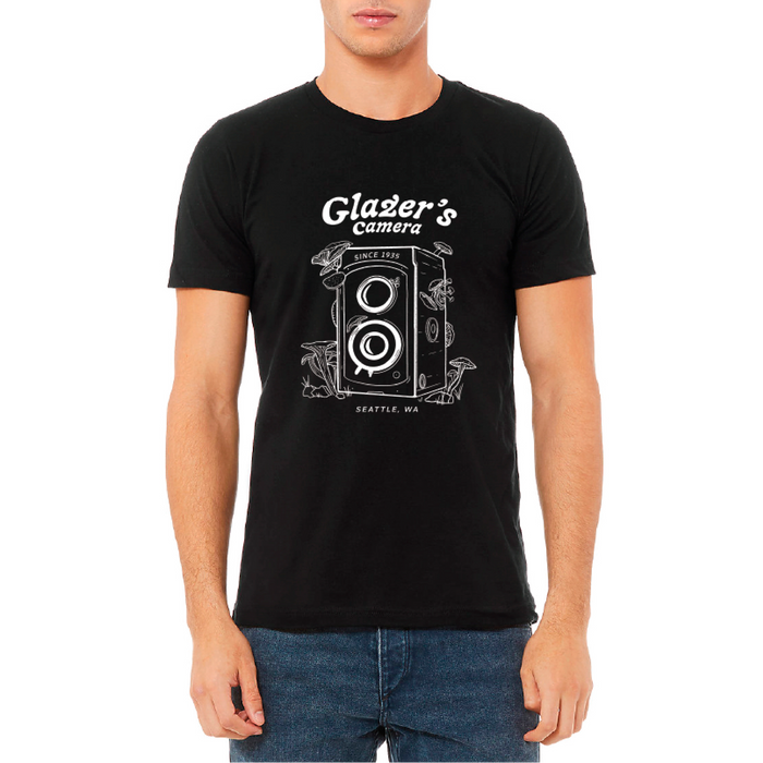Glazer's Mushroom Camera T-Shirt Vintage Black - Medium