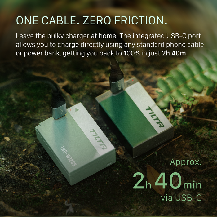 Tilta NP-W126S Battery with USB-C Input (1050mAh) - Forest Green