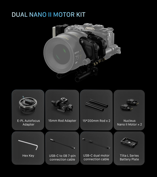 Tilta Nucleus Auto Focus Adapter Dual Nano II Motor Kit (Sony E to ARRI PL)