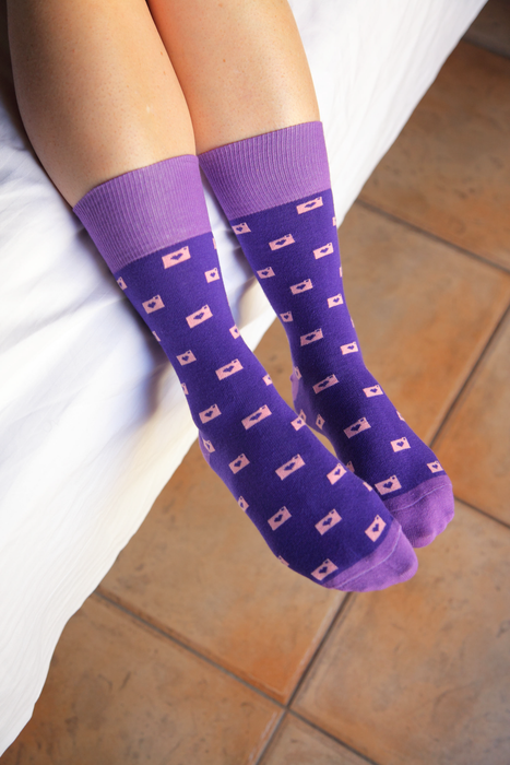 PhotoLove Socks - Purple Fringe