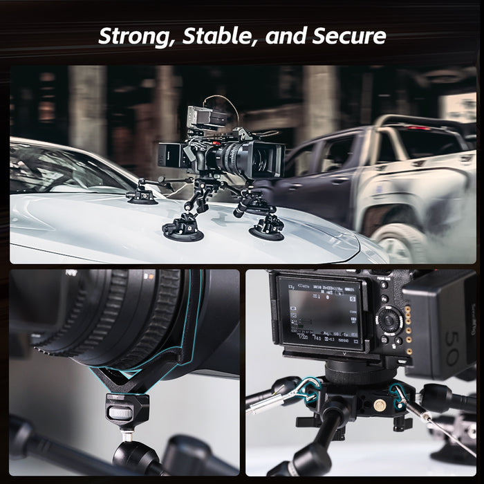 SmallRig SC-15K All-in-One 4-Arm Suction Cup Camera Mount Kit for Vehicle Shooting 3565