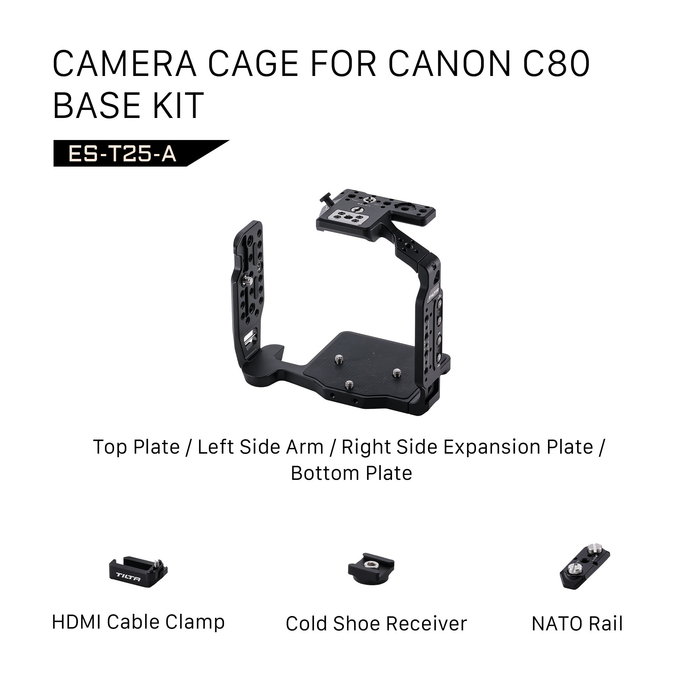 Tilta Camera Cage for Canon C80 Base Kit - Black