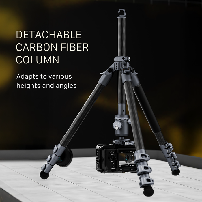 Tilta 3-Stage Carbon Fiber Tripod with BT05 Travel Ball Head (11lbs) - Space Gray
