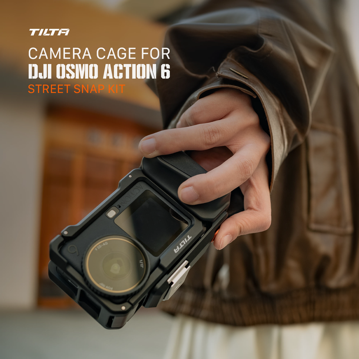 Tilta Full Camera Cage with Street Snap Accessory Kit for DJI Osmo Action 6 - Titanium Gray