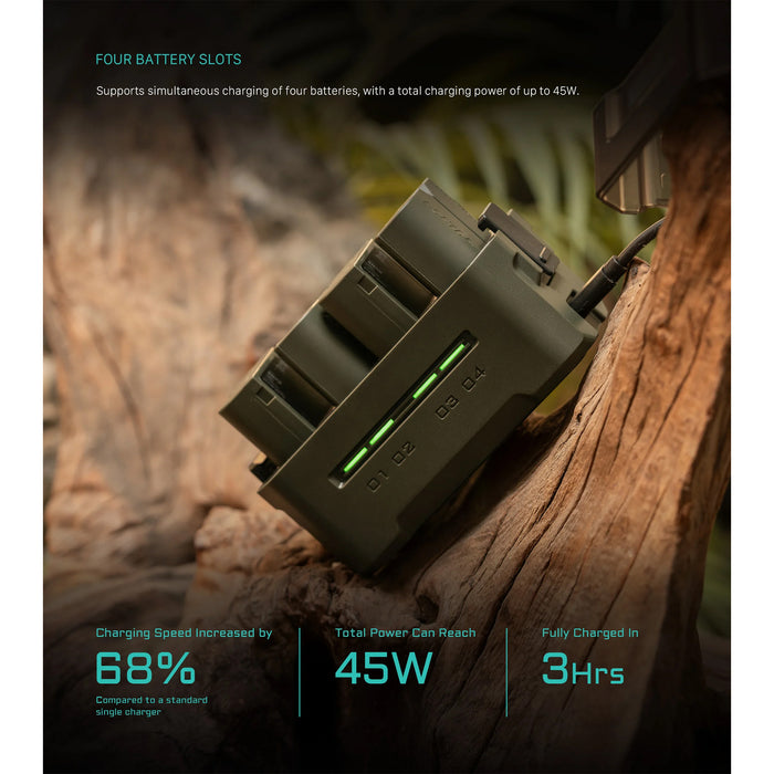 Tilta Portable 4-Bay Charging Station for Lumix DMW-BLK22 Batteries – Green