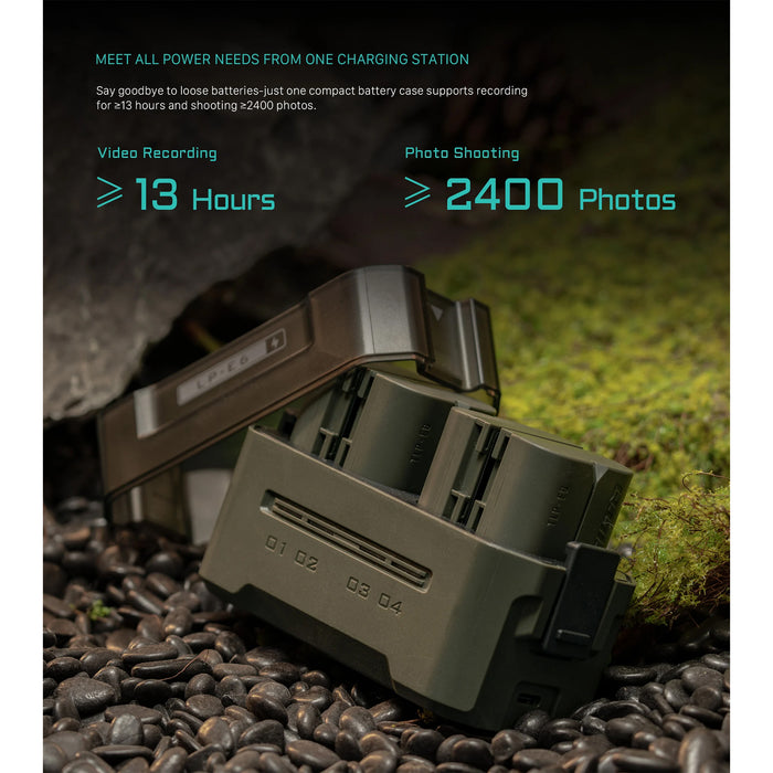 Tilta Portable 4-Bay Charging Station Kit with Canon LP-E6 Batteries (2x) - Green