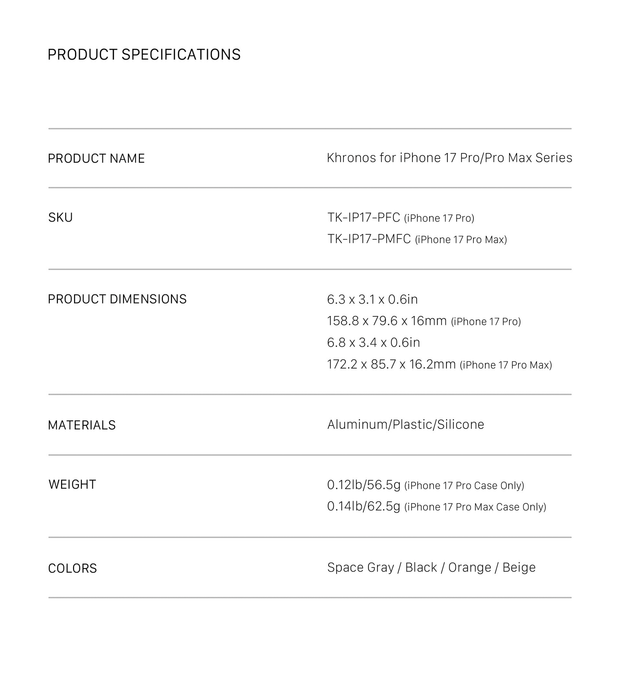 Tilta Khronos iPhone 17 Pro Max Ultimate Kit - Black