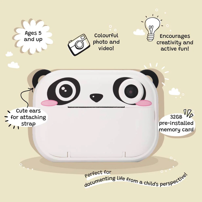 Kidamento Model P Instant Print Digital Camera for Kids - Panda