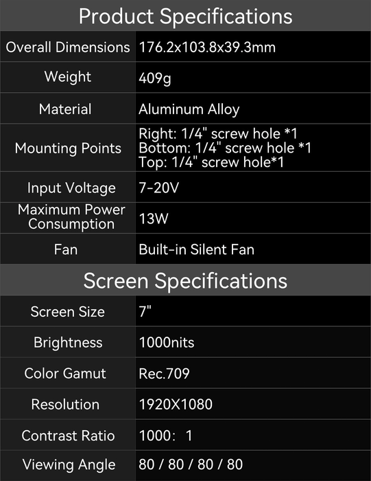 Portkeys LS7P 7" HDMI/SDI Wireless Camera Control Monitor