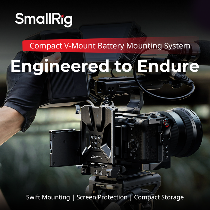 SmallRig V-Mount Battery Mount Plate Kit with Screen Protector, 65W PD Charging, LCD Bracket & Tool-Free Arca-Swiss QR Plate 5315