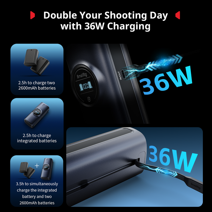 SmallRig Power Bank Charger Case Kit for 2 Nikon EN-EL15c Batteries 5110