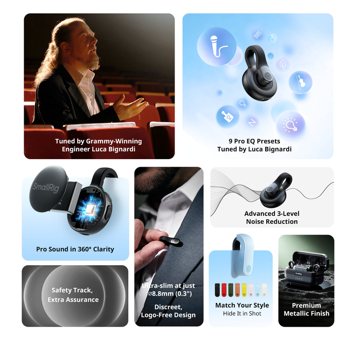 SmallRig S70 Ultra Thin Invisible Wireless Microphone for Phone & Camera (2TX + 2RX) 5715