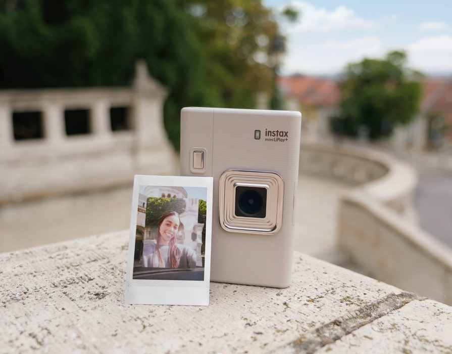 Fujifilm Instax Mini LiPlay+ Hybrid Instant Camera - Sand Beige