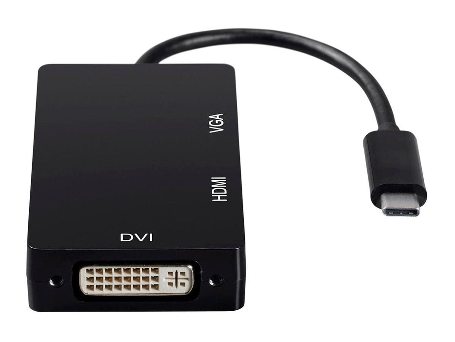 Monoprice USB-C to 4K HDMI, Single Link DVI, VGA Adapter - Black