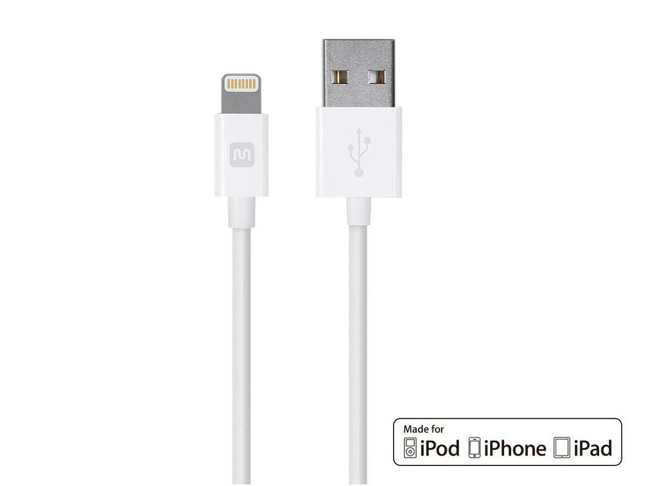 Monoprice Lightning To USB 6ft Cable White