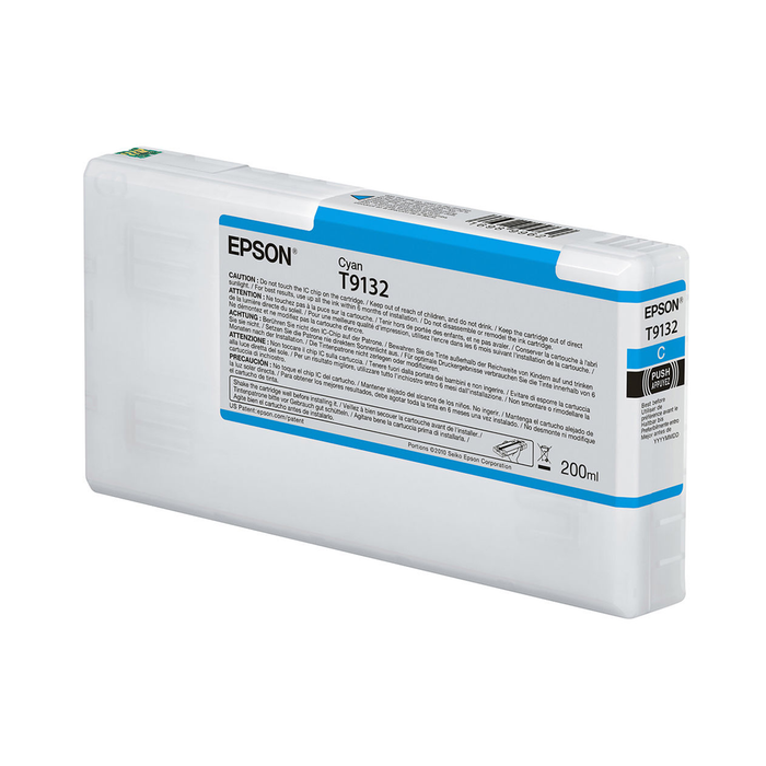 Epson T9132 UltraChrome HDX Cyan Ink Cartridge for SureColor SC-P5000 Printers - 200 mL