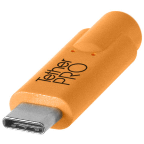 Tether Tools TetherPro USB Type-C Male to USB Type-C Male Cable, 15' - Orange