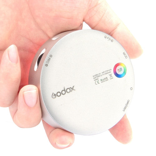 Godox Round Mini RGB LED Magnetic Light - Silver