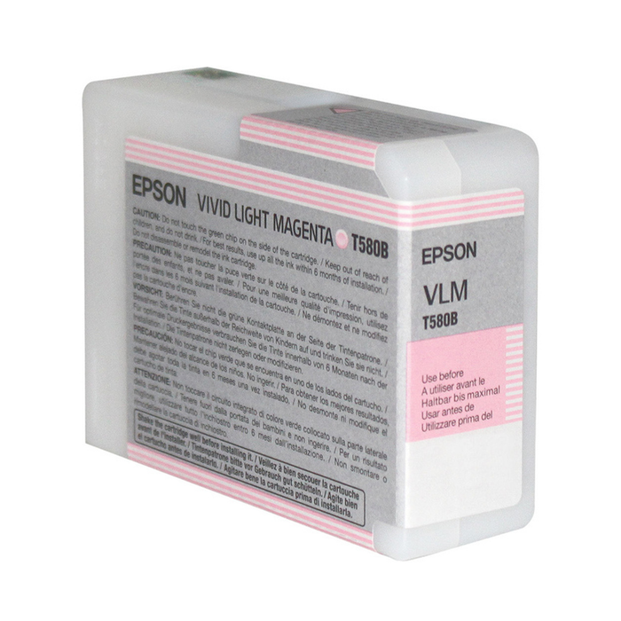 Epson T580B UltraChrome K3 Vivid Light Magenta Ink Cartridge for Stylus Pro 3880 Printers - 80mL