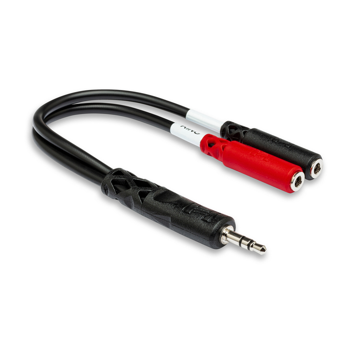 Hosa Stereo Breakout 3.5mm Male TRS to Two 3.5mm Female TS Y-Cable