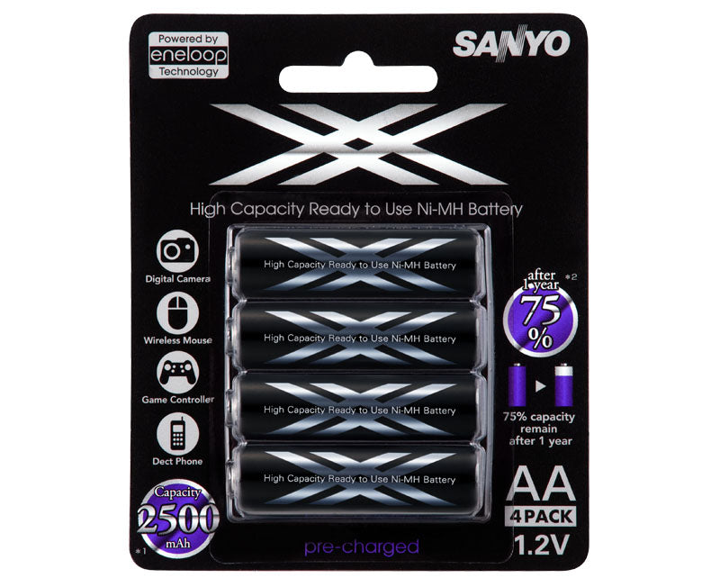 Panasonic Eneloop XX Rechargeable AA 2500mAh Batteries 4-pack