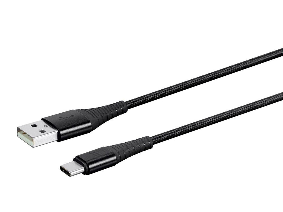 Monoprice AtlasFlex Series Durable USB 2.0 Type-C to Type-A Charge & Sync Kevlar-Reinforced Nylon-Braid Cable - 6ft, Black