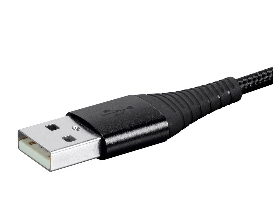 Monoprice AtlasFlex Series Durable USB 2.0 Type-C to Type-A Charge & Sync Kevlar-Reinforced Nylon-Braid Cable - 6ft, Black