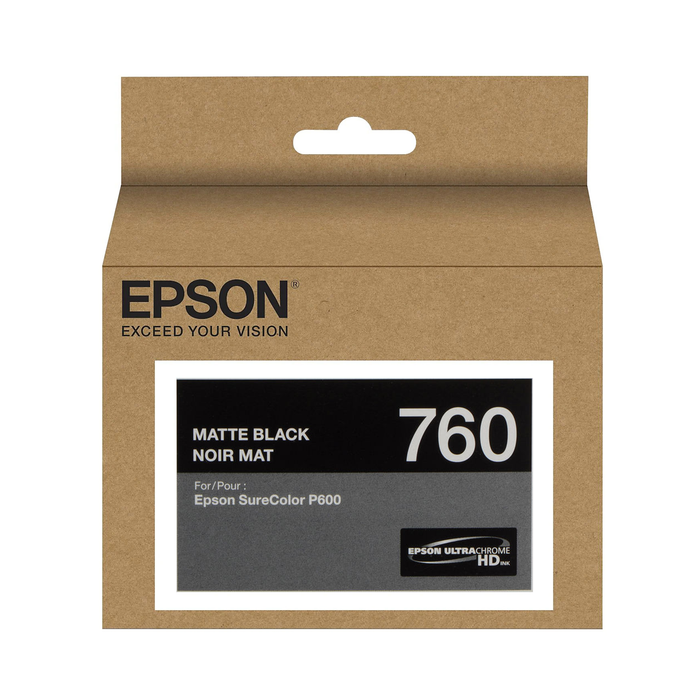 Epson T760 UltraChrome HD Matte Black Ink Cartridge for SureColor P600 Printer