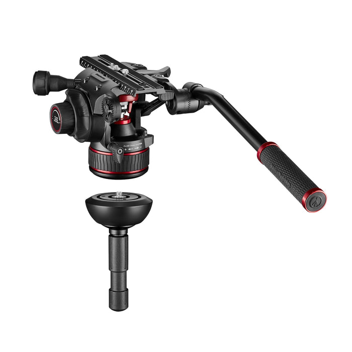 Manfrotto 612 Nitrotech Fluid Video Head and Aluminum Twin Leg Tripod with Middle Spreader