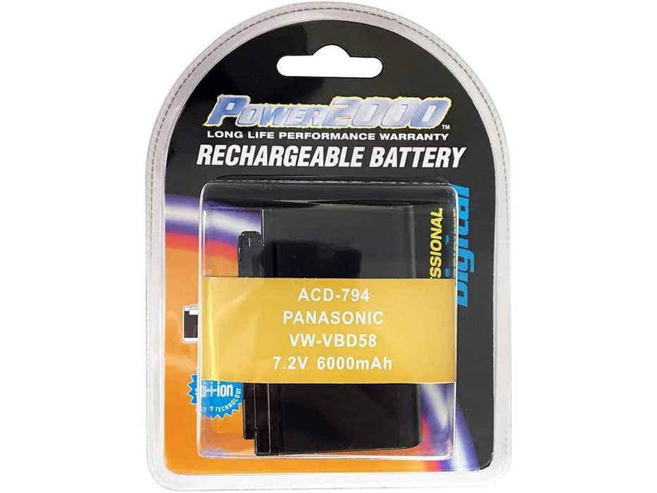 Power2000 Lumix-Style VW-VBD58 Battery