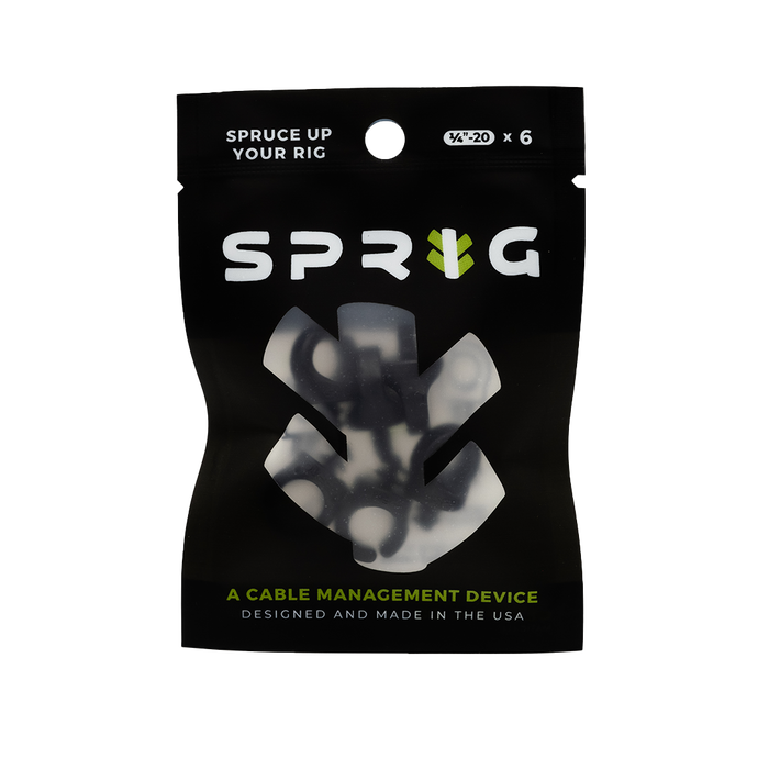 Sprig Cable Management for 1/4"-20 Threaded Holes (set of 6)