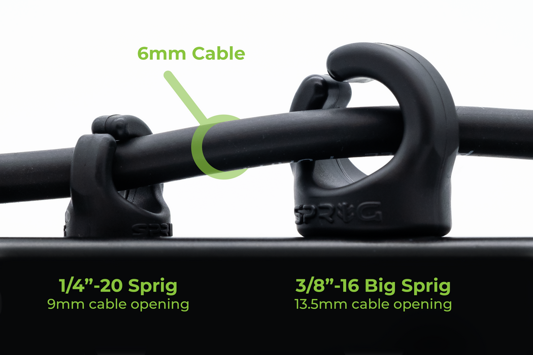 Sprig Cable Management for 3/8"-16 Threaded Holes (set of 3)
