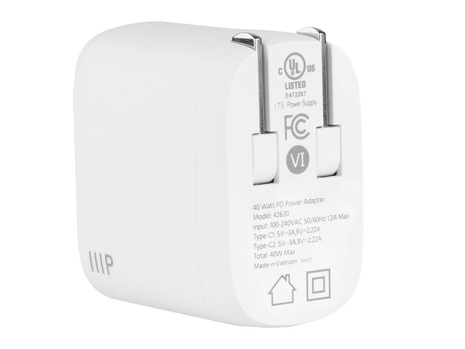 Monoprice USB-C Wall Charger 40W 2-Port