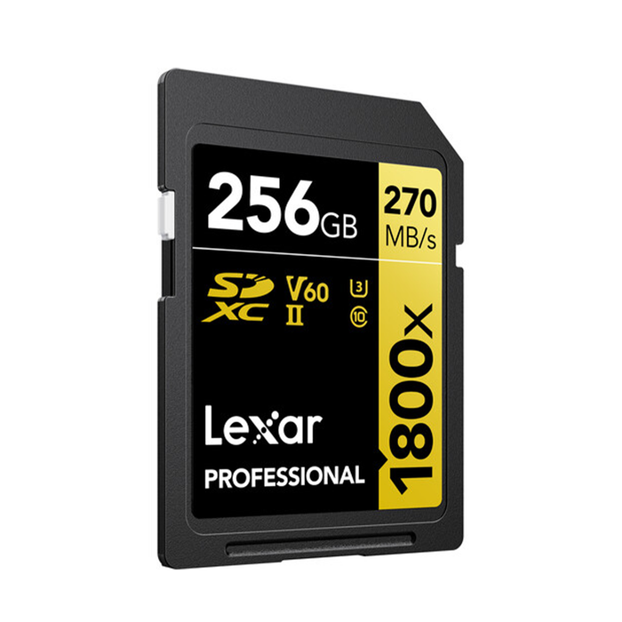 Lexar 256GB Professional 1800x SDXC UHS-II GOLD Series Memory Card