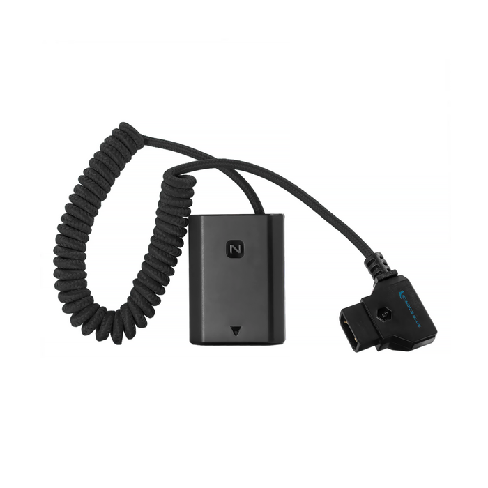 Kondor Blue D-Tap to NP-FZ100 Coiled Dummy Battery Cable for Sony a7S III/a7 IV - Raven Black