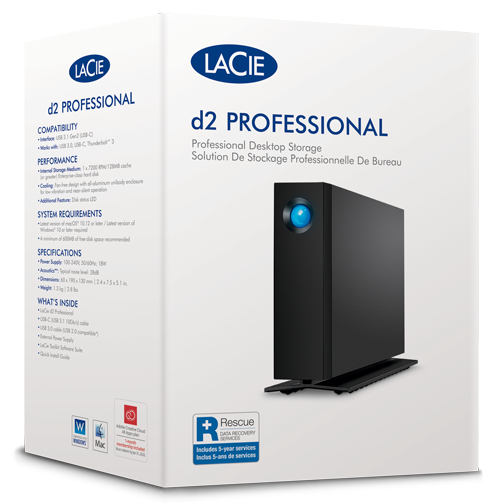LaCie 10TB d2 Professional USB 3.2 Gen 2 Type-C External Hard Drive