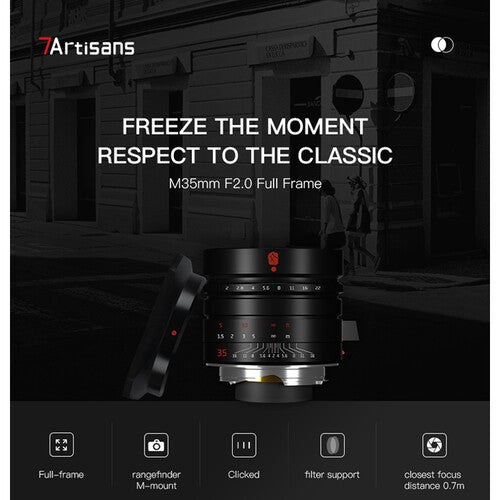 7Artisans Photoelectric 35mm f/2 Mark II Lens for Leica M - Black