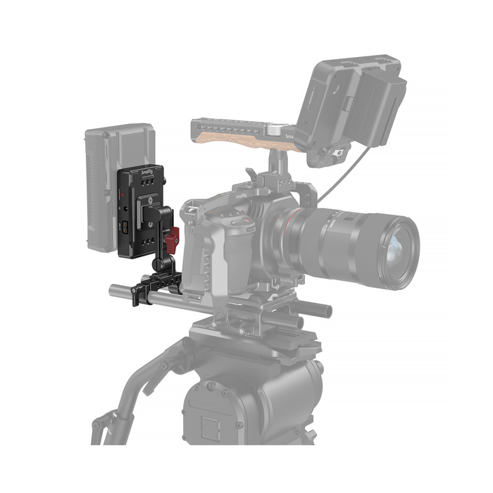 SmallRig V-Mount Battery Adapter Plate (Basic Version) with Dual-Rod Clamp and Extension Arm 3499
