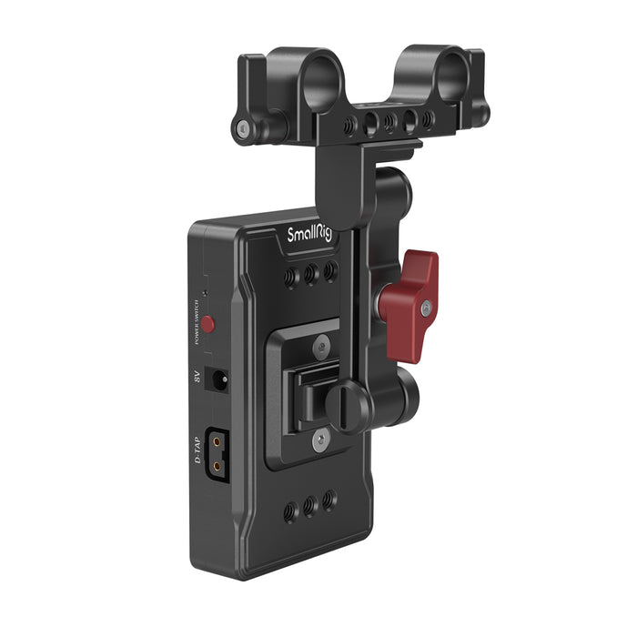 SmallRig V-Mount Battery Adapter Plate (Basic Version) with Dual-Rod Clamp and Extension Arm 3499