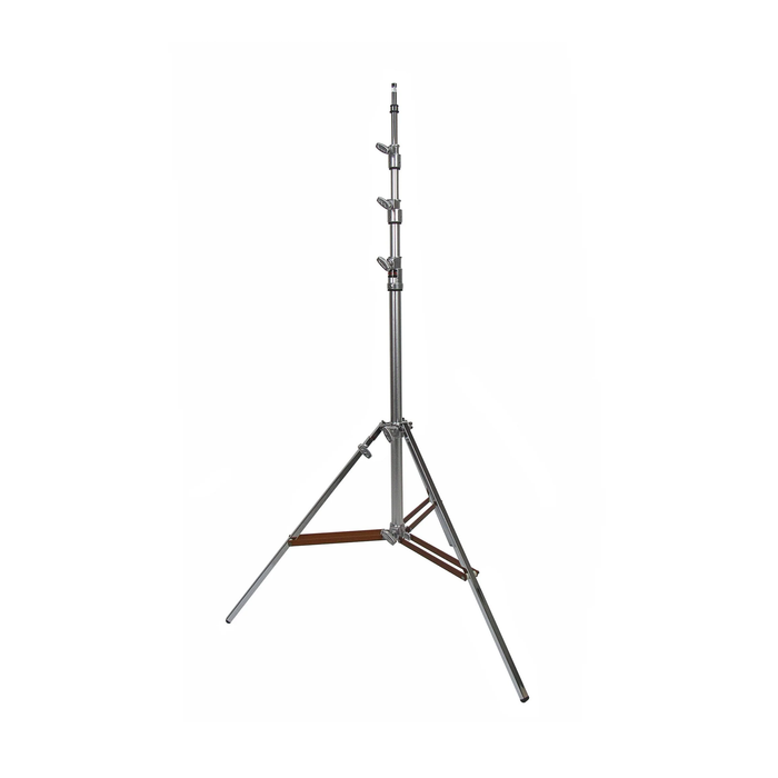 Matthews Hollywood Beefy Baby Triple Riser Stand with Rocky Mountain Leg, 12' 4" - Chrome/Orange