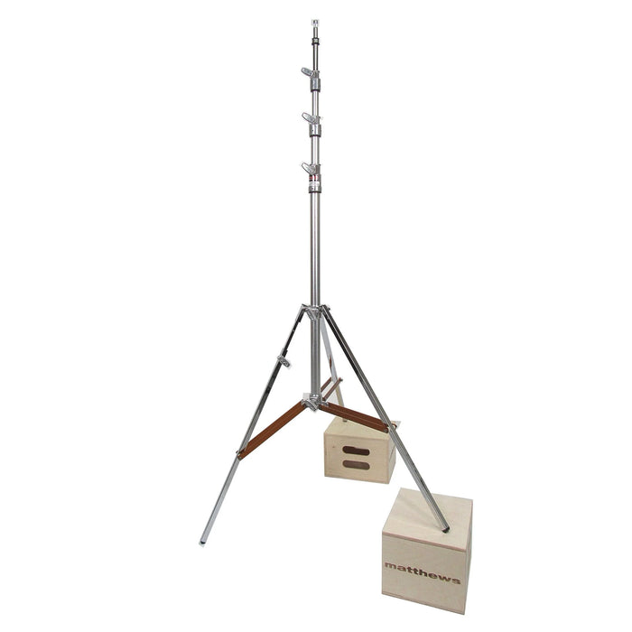 Matthews Hollywood Beefy Baby Triple Riser Stand with Rocky Mountain Leg, 12' 4" - Chrome/Orange