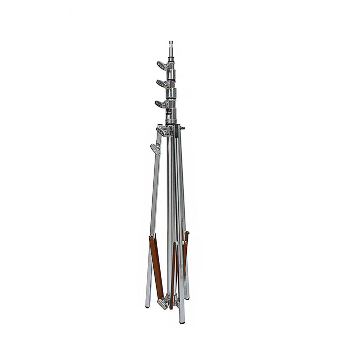 Matthews Hollywood Beefy Baby Triple Riser Stand with Rocky Mountain Leg, 12' 4" - Chrome/Orange